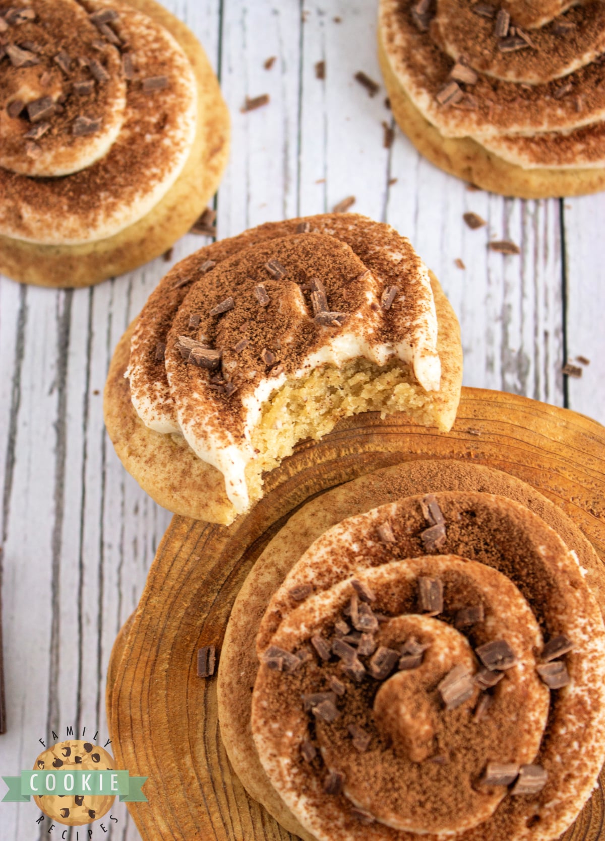 Thick and soft tiramisu cookies.