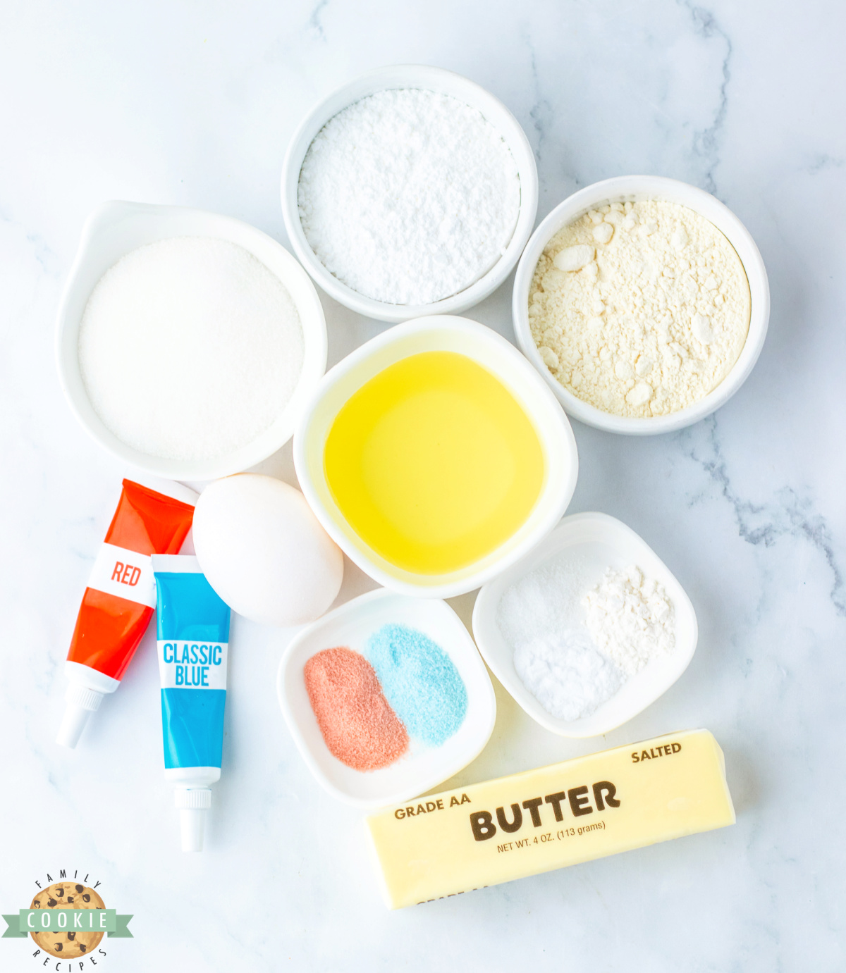 Ingredients in Bomb Pop Cookies.