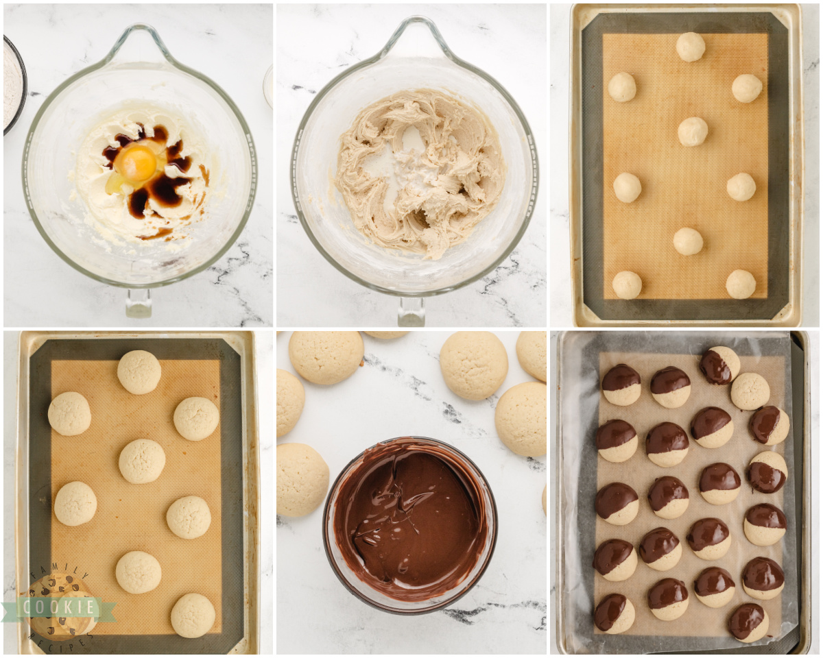 how to make chocolate dipped vanilla cookies
