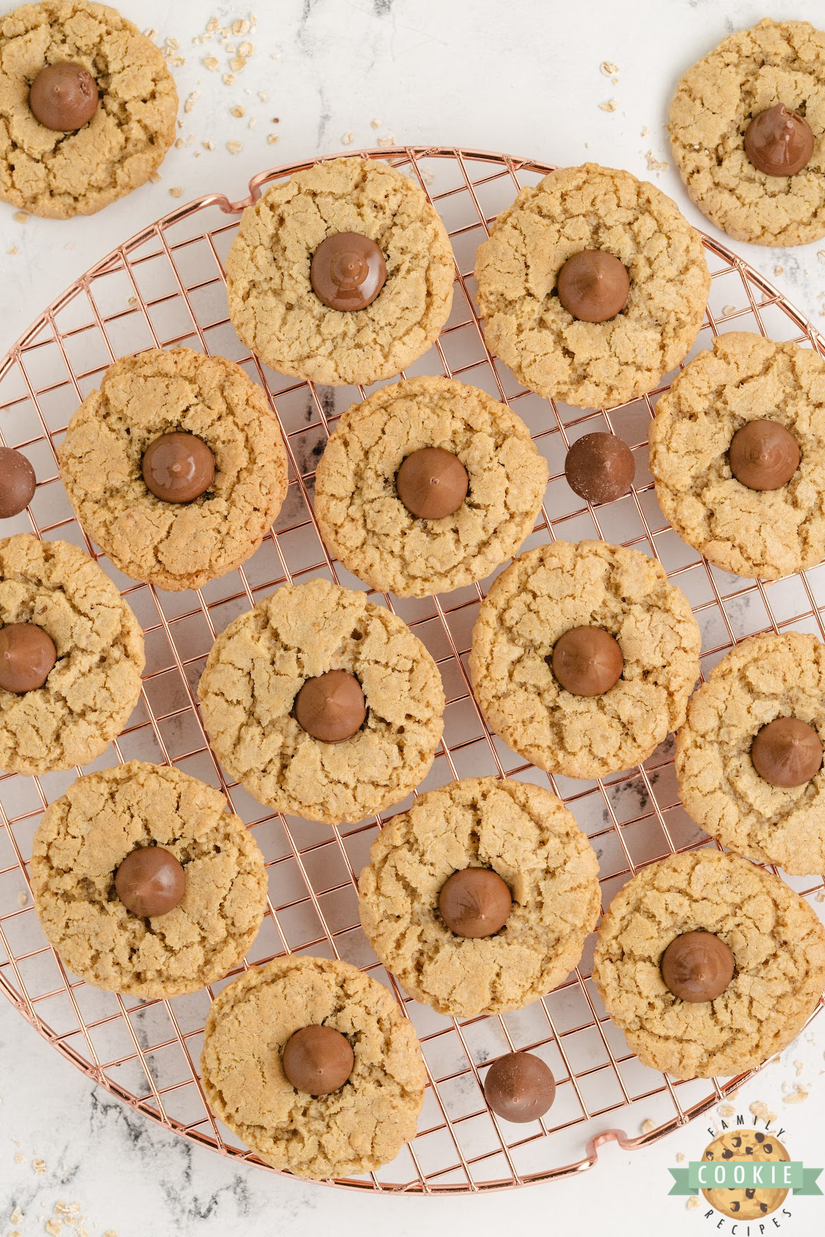 Oatmeal Kiss Cookies are soft, chewy, and topped with Hershey Kisses. A fun and easy treat that’s perfect for holidays or everyday baking.