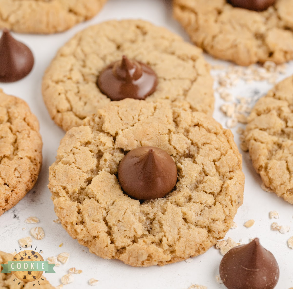 Oatmeal Kiss Cookies are soft, chewy, and topped with Hershey Kisses. A fun and easy treat that’s perfect for holidays or everyday baking.