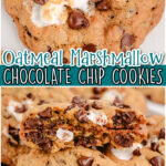 Oatmeal Marshmallow Chocolate Chip Cookies are buttery oatmeal cookies dotted with chocolate chips and stuffed with marshmallows for a fun twist on a classic!