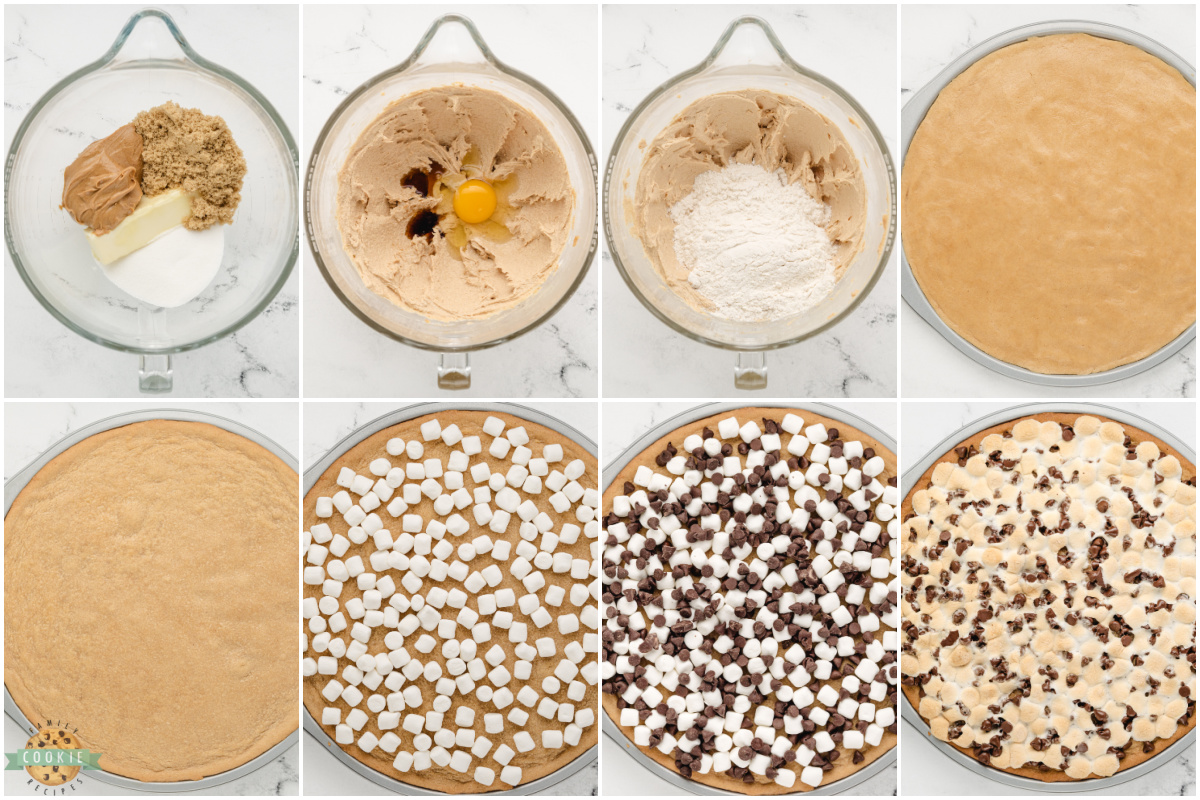 Step by step instructions on how to make Peanut Butter Cookie Pizza.