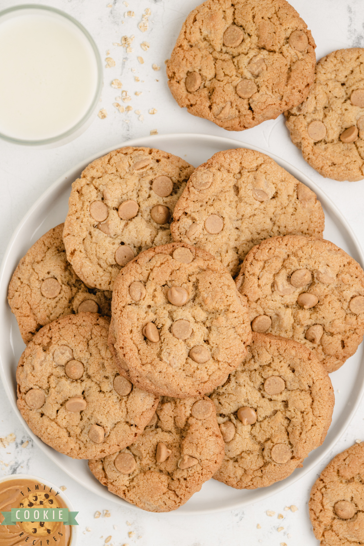 Crunchy Peanut Butter Cookies made with oats and Grape Nuts for extra texture! A unique twist on a classic, chewy and crispy in every bite.