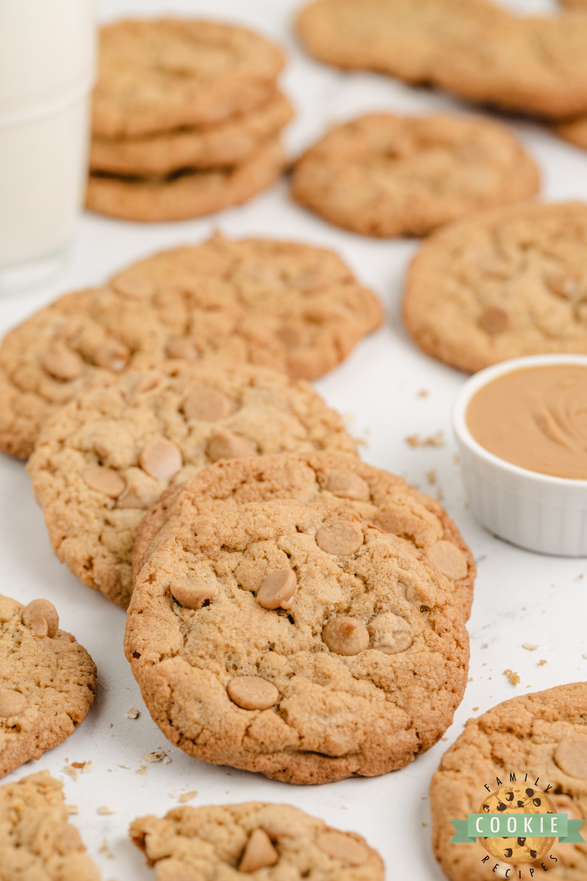 Crunchy Peanut Butter Cookies made with oats and Grape Nuts for extra texture! A unique twist on a classic, chewy and crispy in every bite.