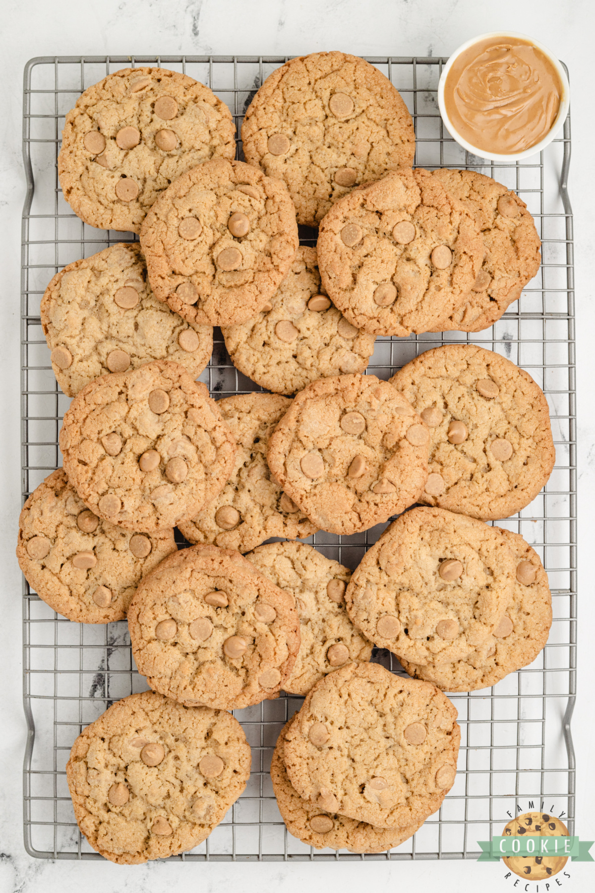 Peanut butter cookies made with Grape Nuts cereal.