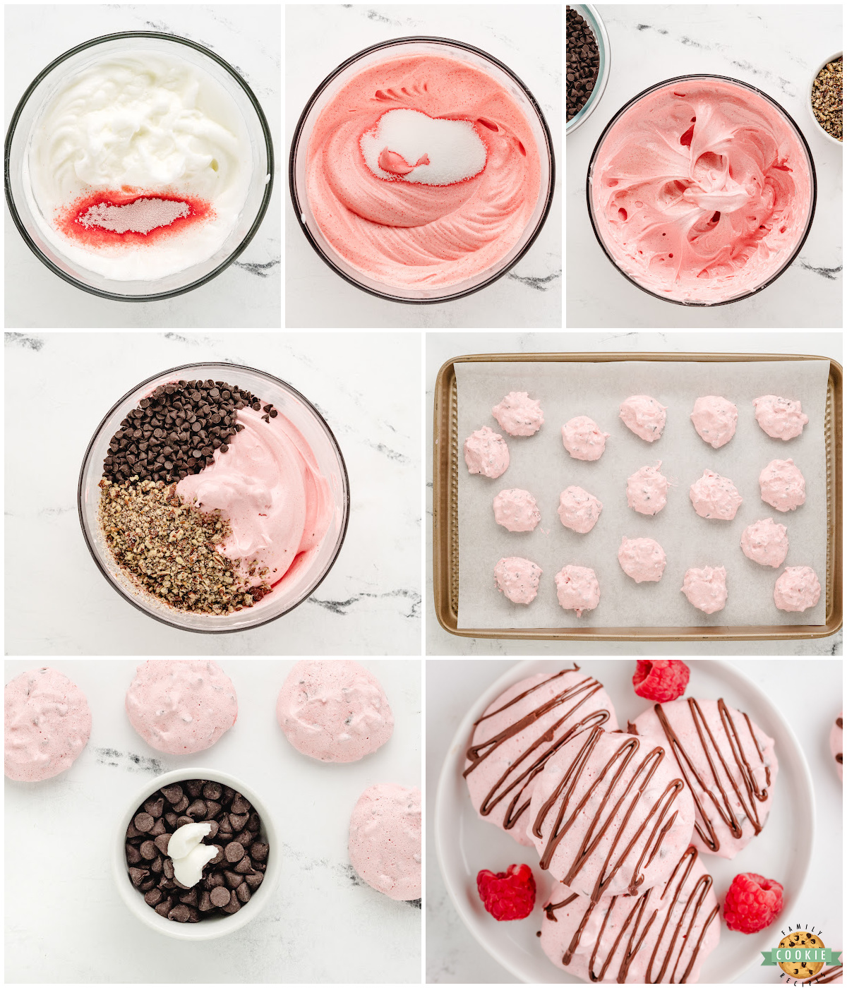 how to make raspberry meringue cookies with Jello