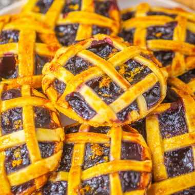 platter of blueberry pie cookies