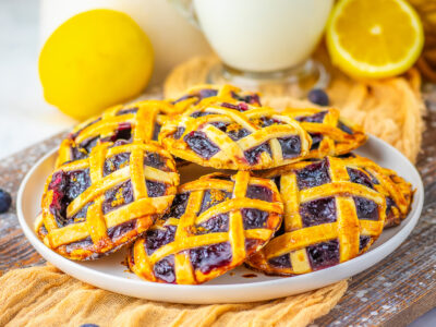 plate of lemon blueberry pie cookies