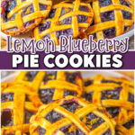Lemon Blueberry Pie Cookies made with pie crust, blueberry filling & lemon zest for a tasty & super cute lattice topped mini pie, in cookie form!
