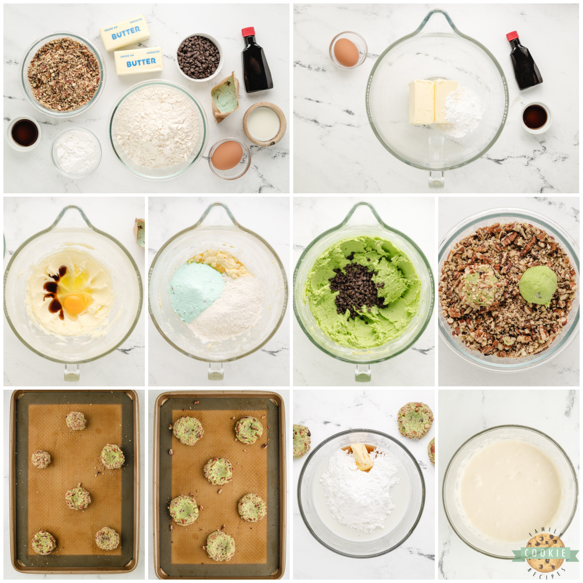 Step by step instructions on how to make Pistachio Thumbprint Cookies.