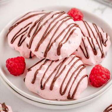 Raspberry Meringue cookies made with Jello