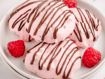 Raspberry Meringue cookies made with Jello