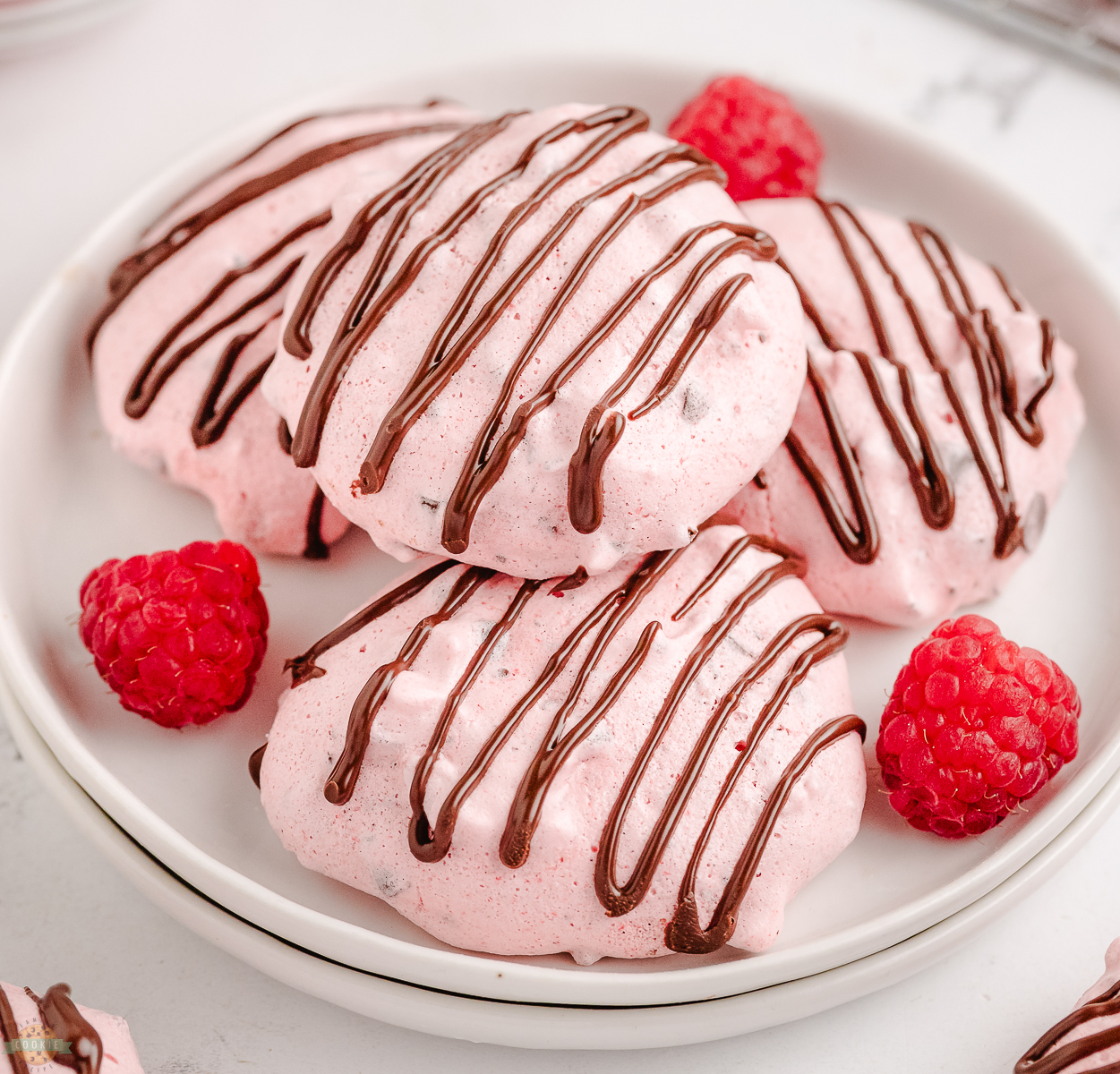 Raspberry Meringue cookies made with Jello
