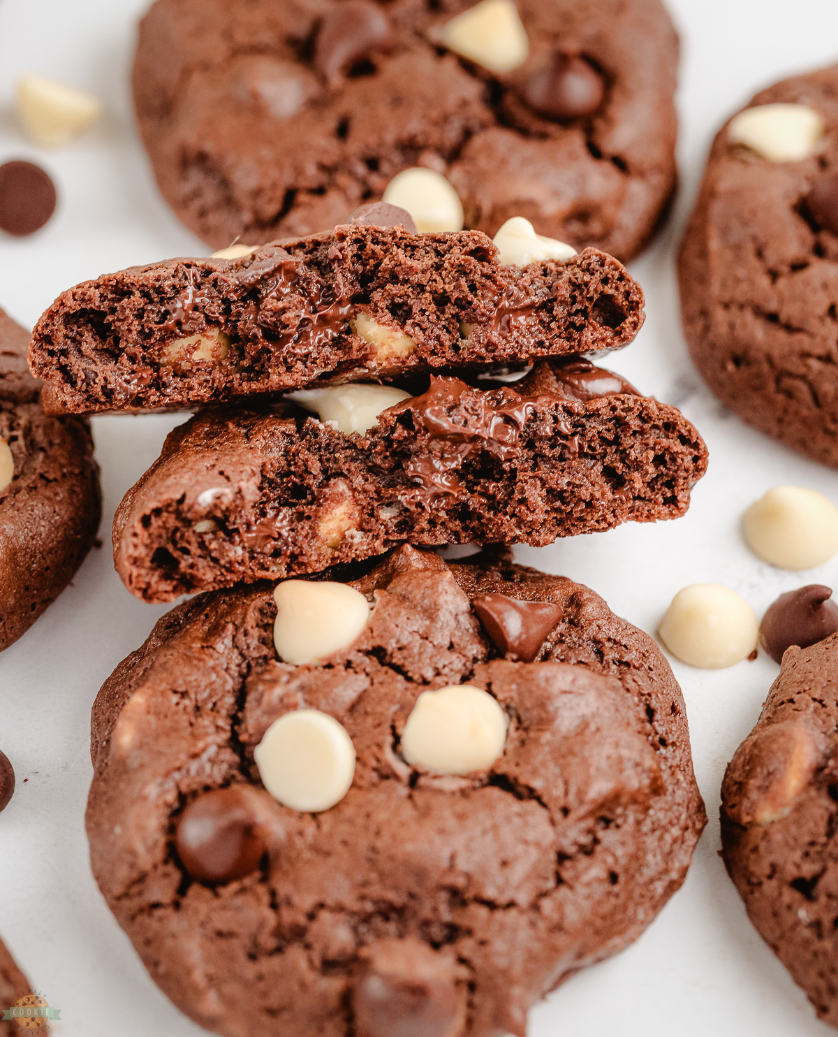 stack of chocolate sour cream cookies