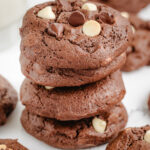 stack of sour cream chocolate chip cookies