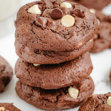 stack of sour cream chocolate chip cookies