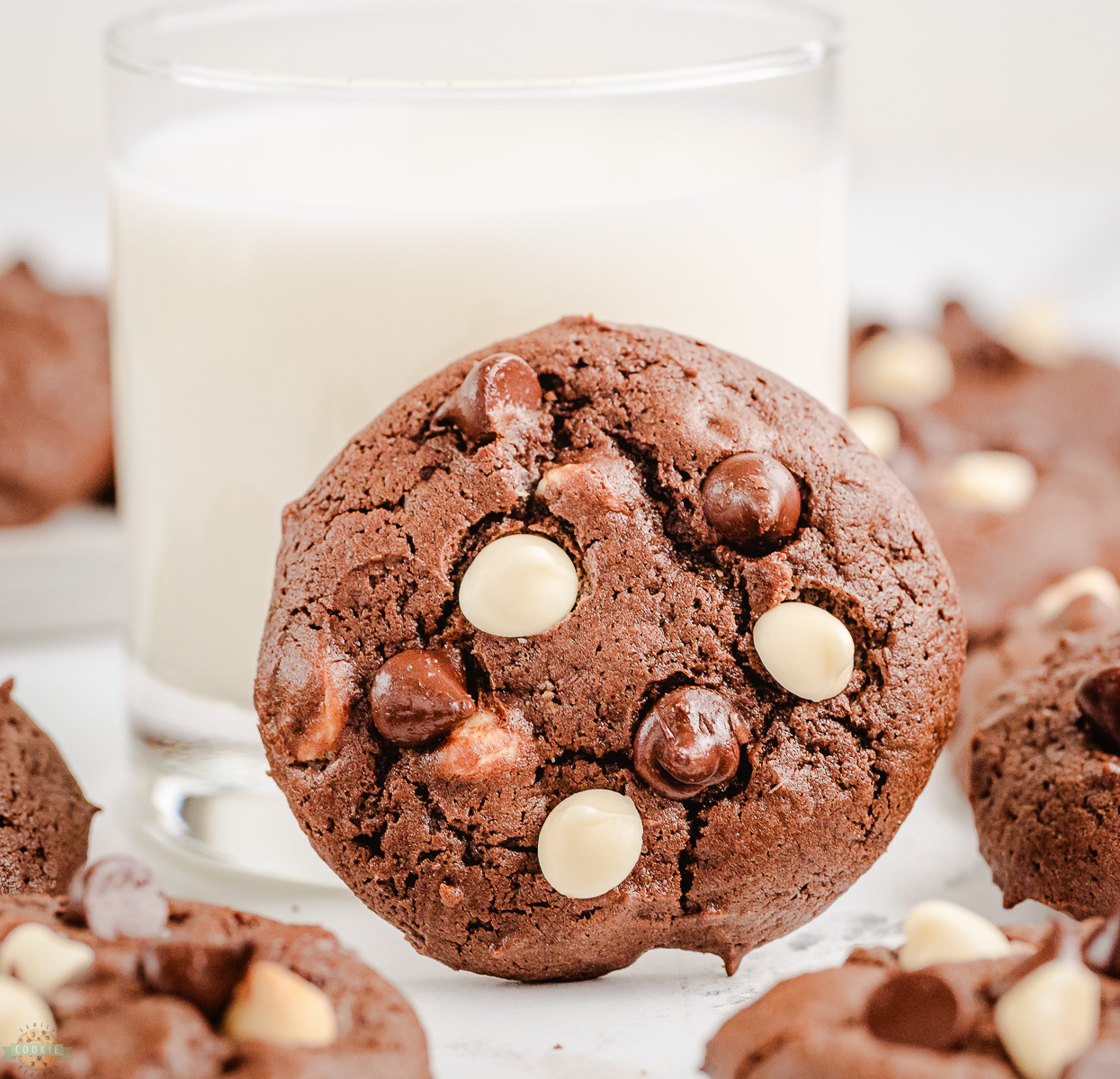 sour cream chocolate cookie with milk