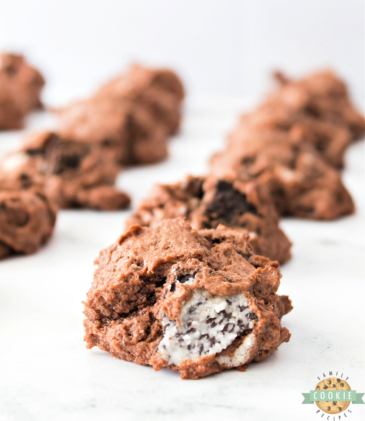 Chocolate Oreo Cheesecake Cookies made with cocoa powder, cream cheese, and Oreos are soft, chewy, and rich—perfect for chocolate lovers!