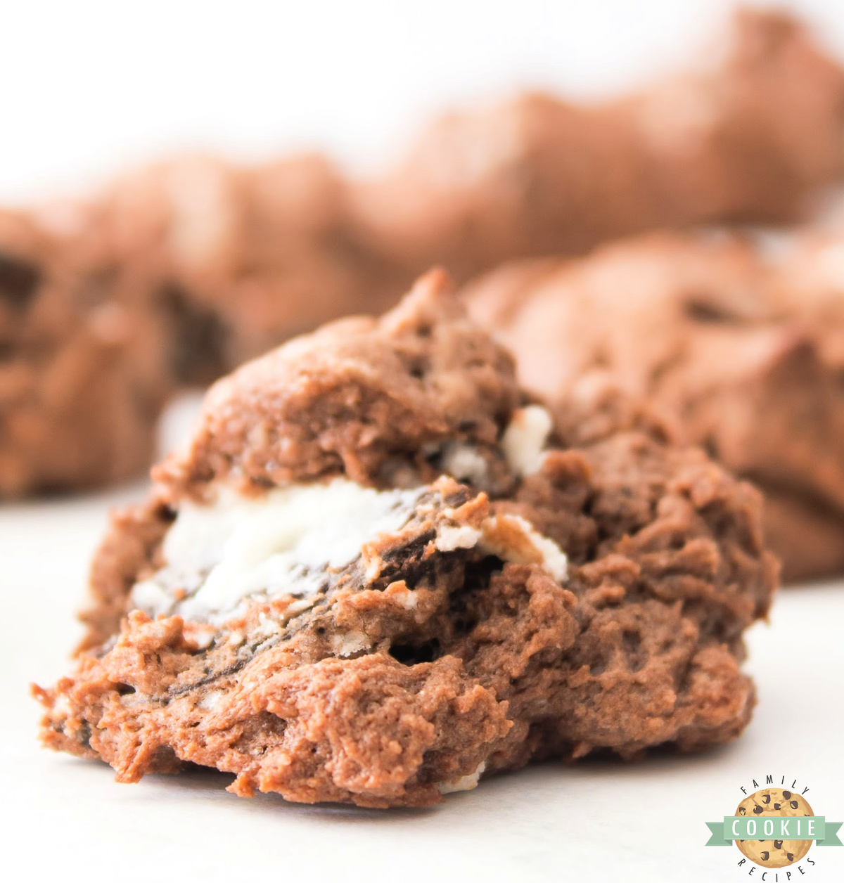 Chocolate Oreo Cheesecake Cookies made with cocoa powder, cream cheese, and Oreos are soft, chewy, and rich—perfect for chocolate lovers!