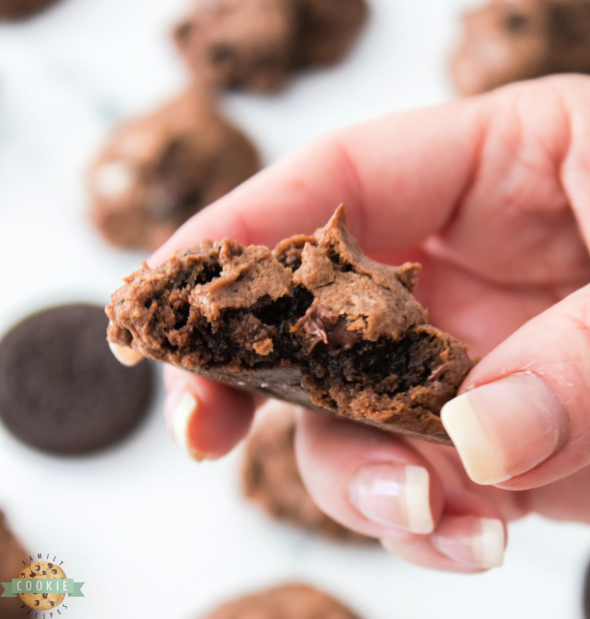 Chocolate Oreo Cheesecake Cookies made with cocoa powder, cream cheese, and Oreos are soft, chewy, and rich—perfect for chocolate lovers!