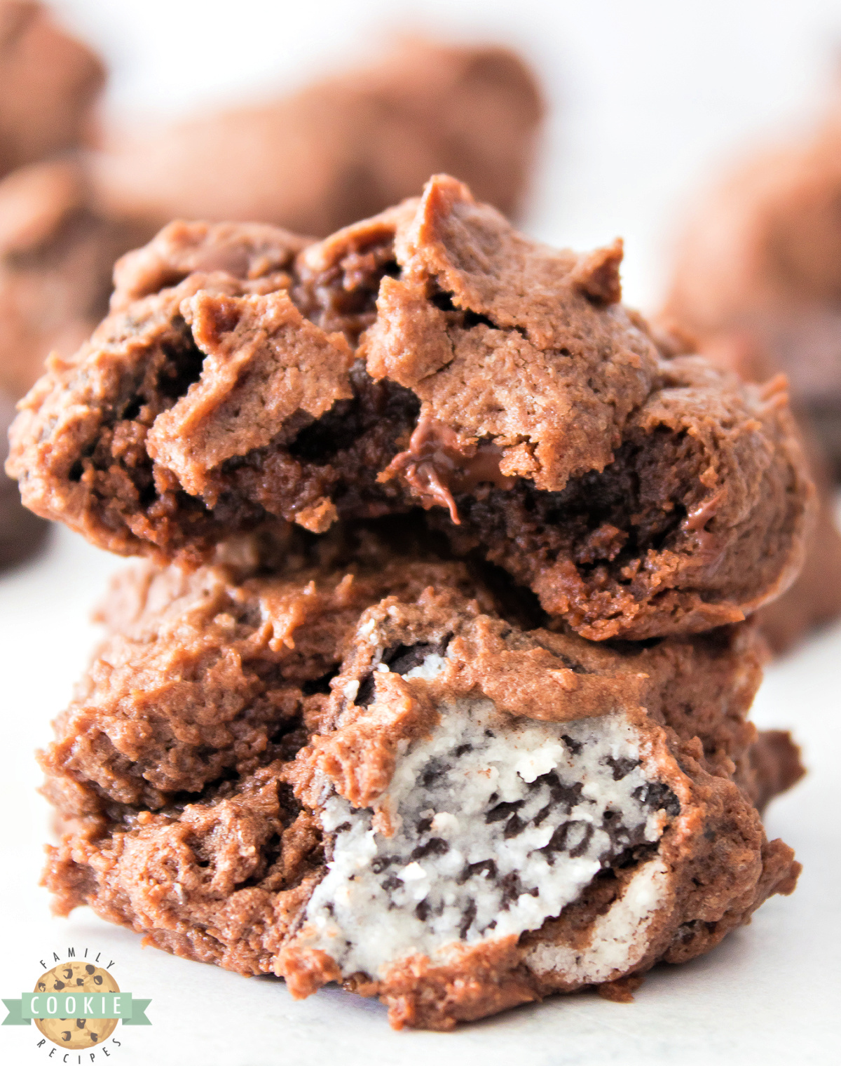 Chocolate Oreo Cheesecake Cookies made with cocoa powder, cream cheese, and Oreos are soft, chewy, and rich—perfect for chocolate lovers!