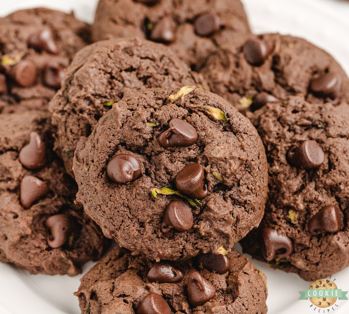 Rich, fudgy Chocolate Zucchini Cookies packed with cocoa, melted chocolate, and shredded zucchini for a soft, secretly veggie-filled treat.