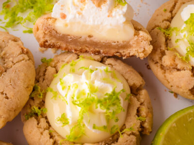 key lime cookies with creamy key lime filling on top