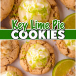 Key Lime Cookies are buttery sugar cookies topped with a creamy key lime filling and freshly whipped cream. Everything you love about key lime pie, in a cookie!