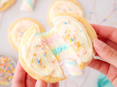 magical rainbow marshmallow cookies