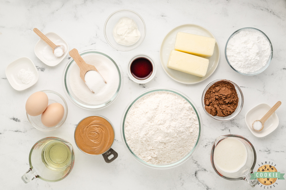 Ingredients in Peanut Butter Sugar Cookies. 