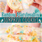 Magical Marshmallow Surprise Cookies made easy with sugar cookie mix, butter & rainbow twist marshmallows for a delightful, tasty treat!