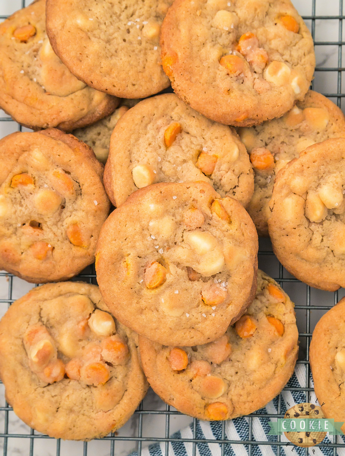 Salted Caramel White Chocolate Chip Cookies are soft, chewy, and sweet-salty. An easy, crowd-pleasing cookie for any dessert craving.