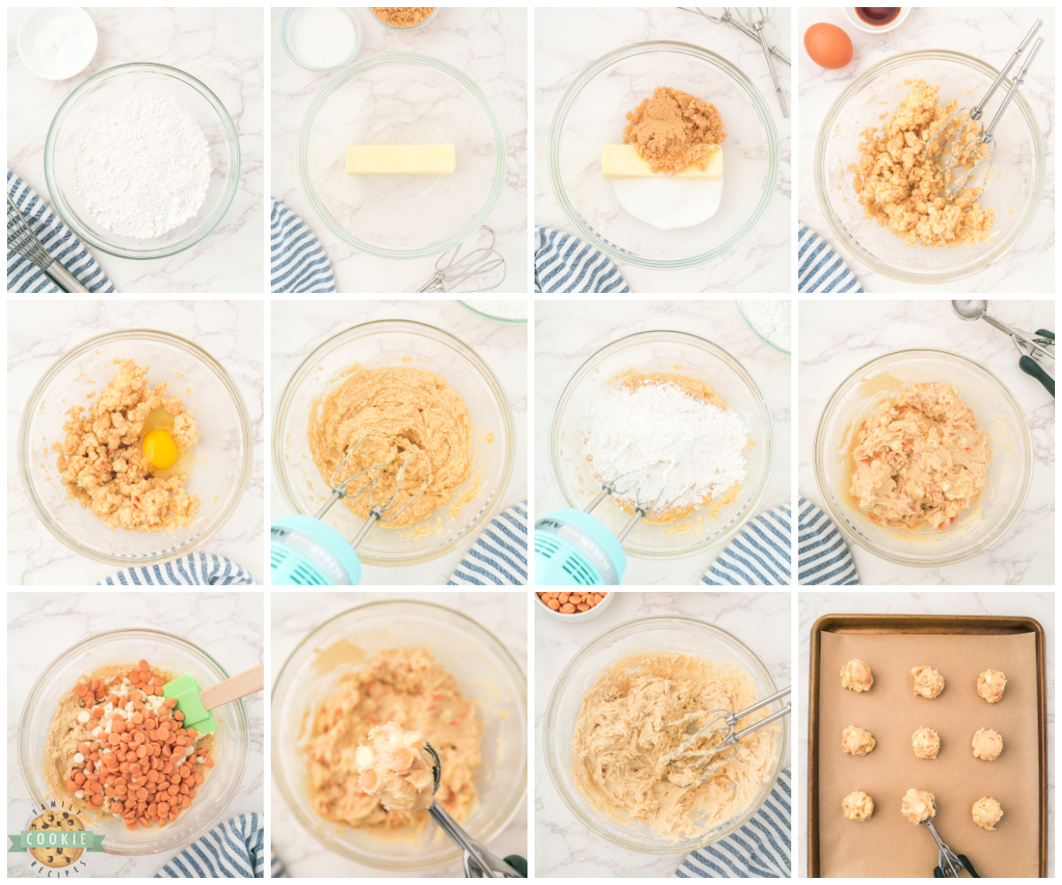Step by step instructions on how to make Salted Caramel White Chocolate Chip Cookies. 