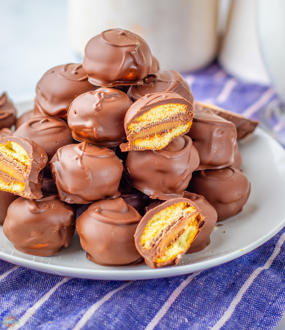 twix cookie bites on a white plate