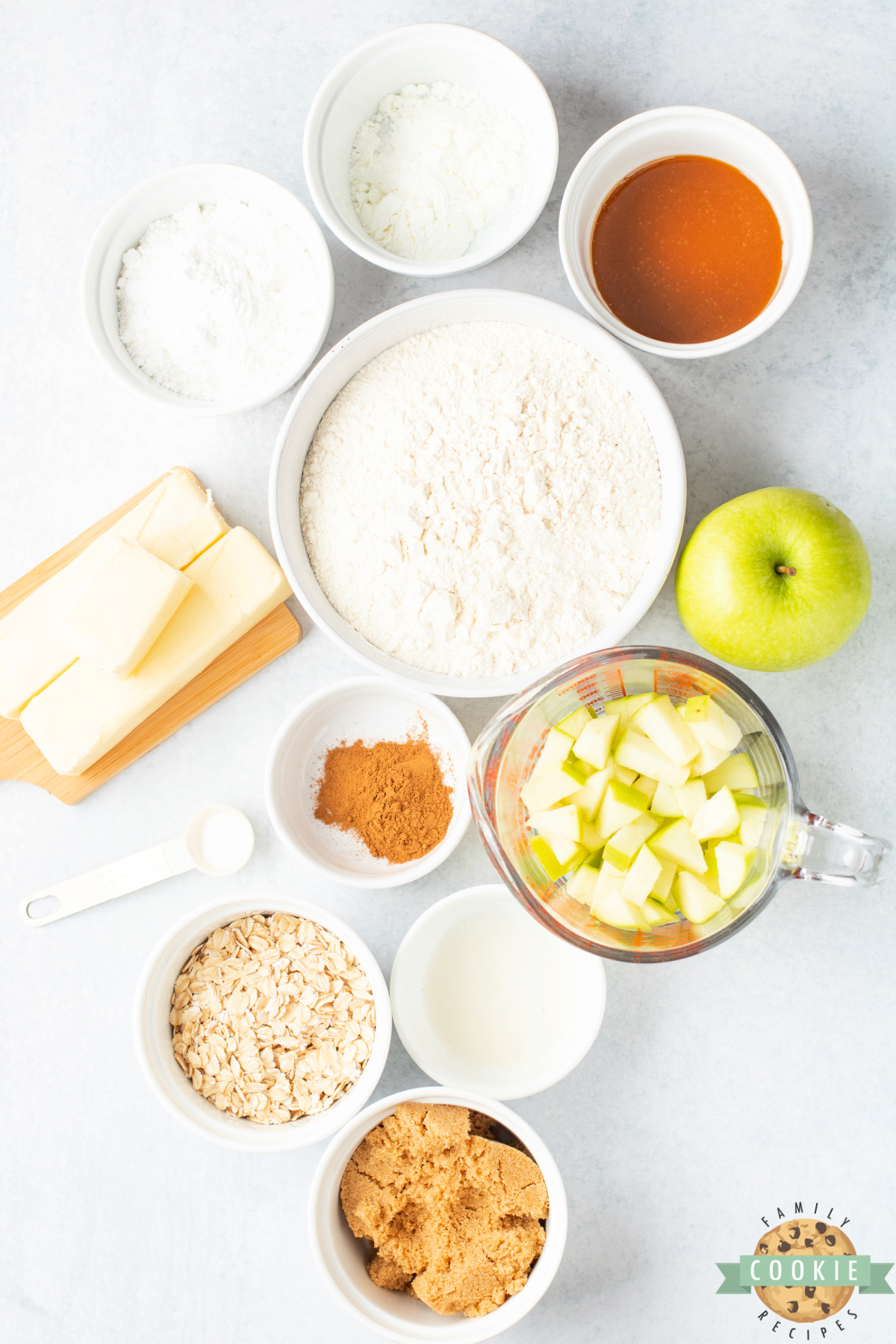 Ingredients in Apple Crumble Cookies.
