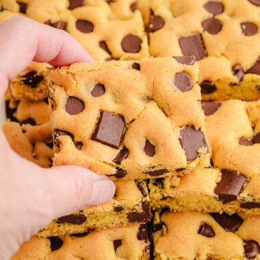picking up a cookie bar