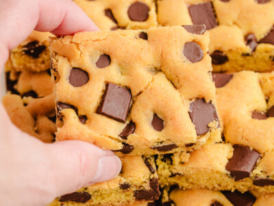 picking up a cookie bar