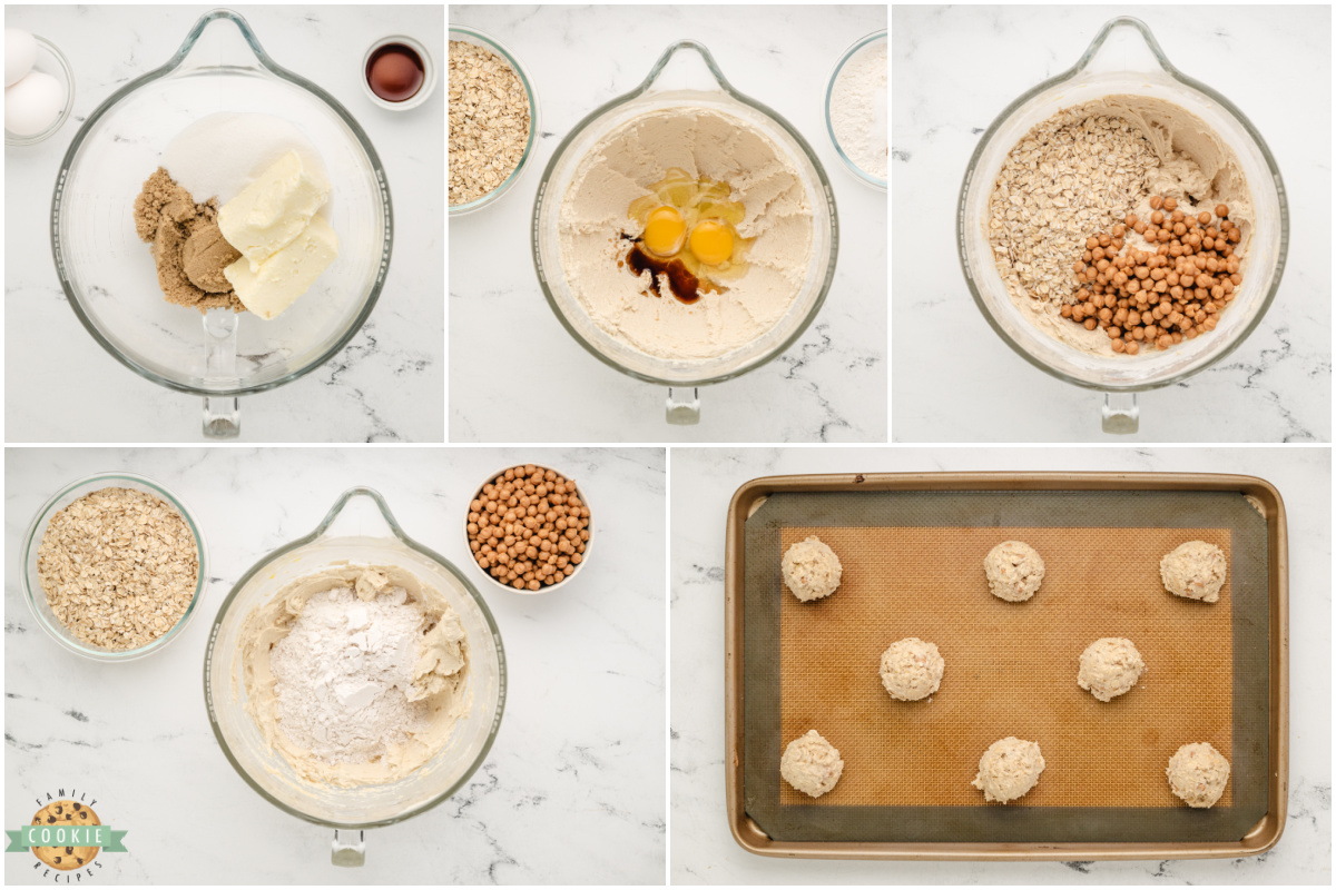 Step by step instructions on how to make Caramel Oatmeal Cookies.