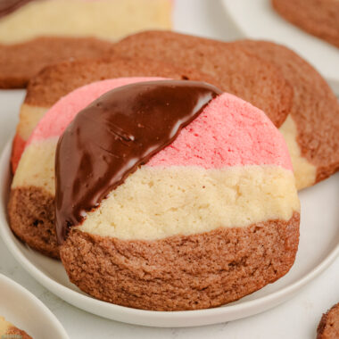chocolate dipped neapolitan cookies