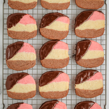 slice and bake layered neapolitan cookies
