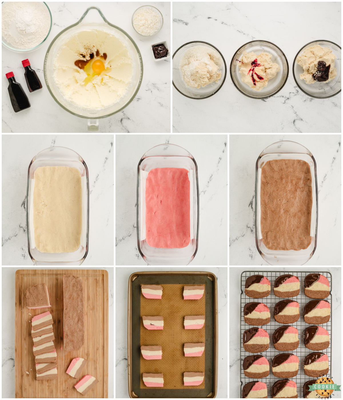 how to make layered neapolitan cookies