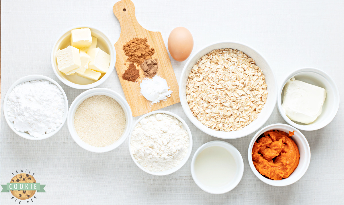 Ingredients in Pumpkin Oatmeal Cream Pies.