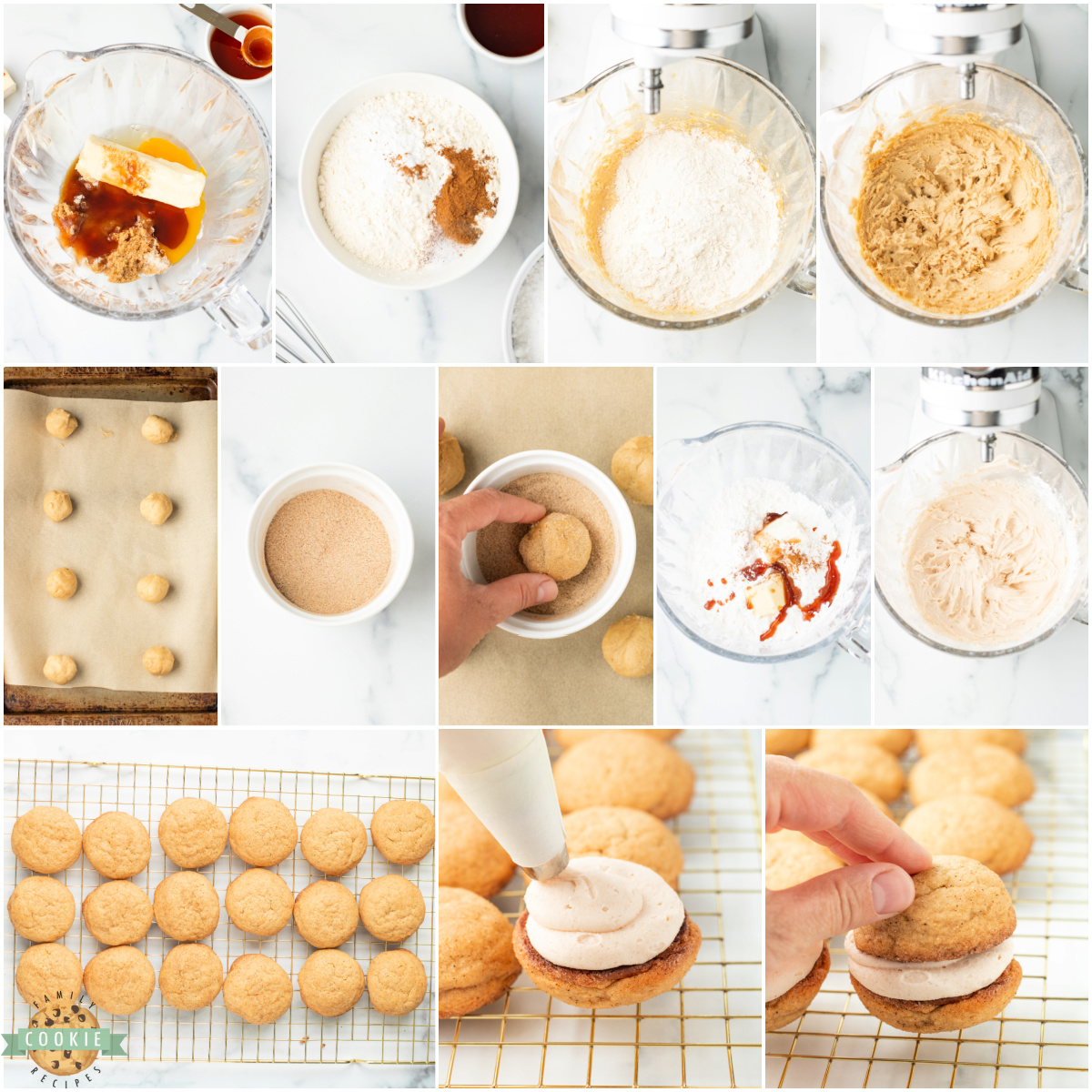 Step by step instructions on how to make Apple Cider Snickerdoodle Cream Pies. 