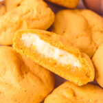 soft spiced pumpkin cookies stuffed with cheesecake