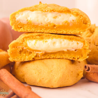 pumpkin cookies stuffed with cheesecake