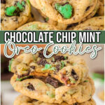 Mint Oreo Cookies made with classic ingredients plus chocolate chips & crushed mint Oreos for a delicious chocolate mint cookie!