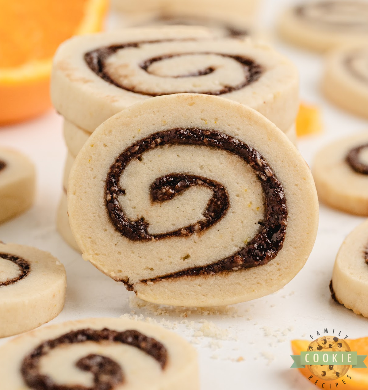 Chocolate Orange Pinwheel Cookies are buttery swirl cookies filled with rich chocolate and bright orange zest for a festive, elegant treat.