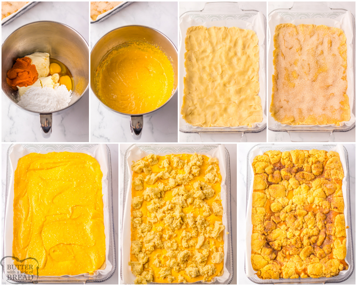 how to make pumpkin cheesecake snickerdoodle bars