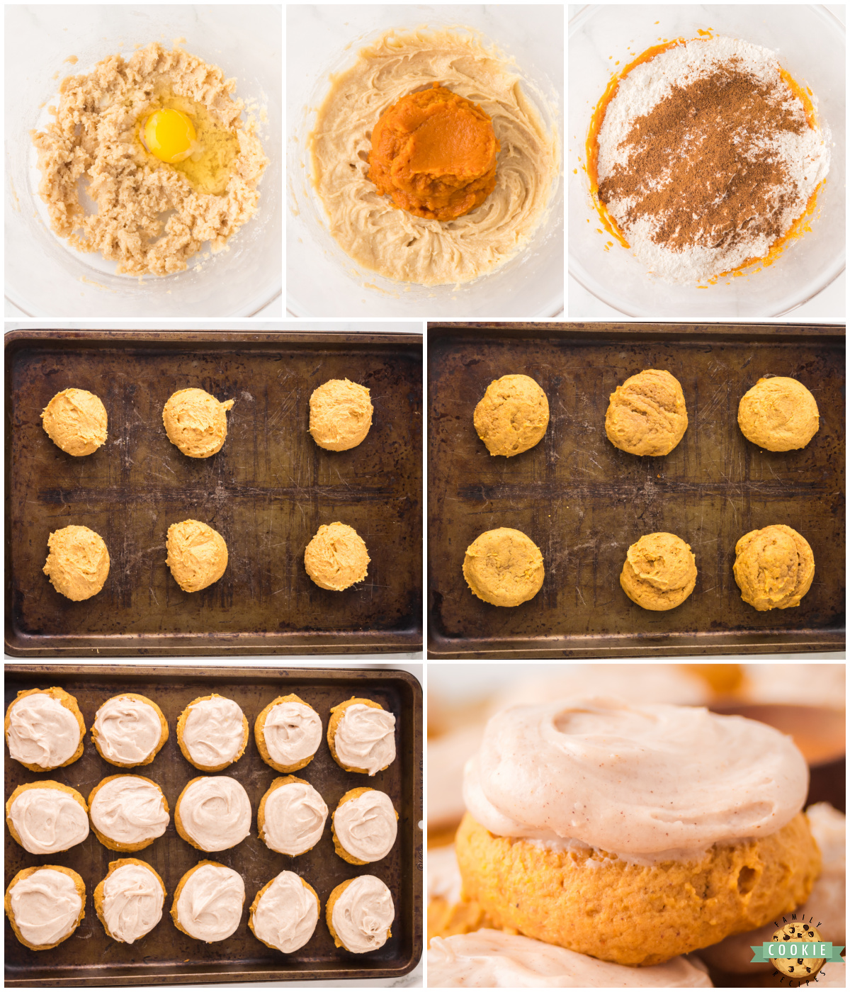 how to make spiced cream cheese frosted pumpkin cookies